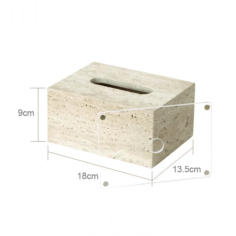 DecorBites™ Beige Travertine Marble Bathroom Accessories Set - Soap Dispenser, Soap Dish, Reed Diffuser